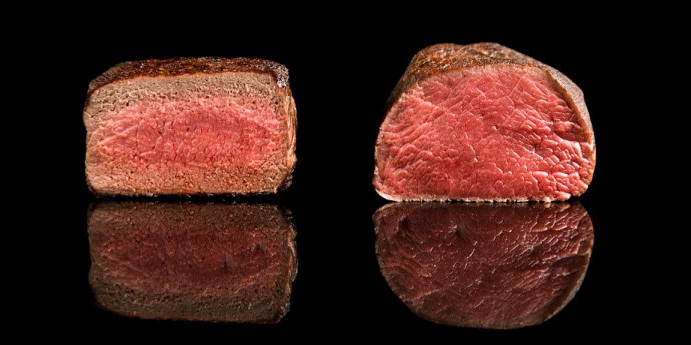 Pan-cooked vs. sous vide steak.