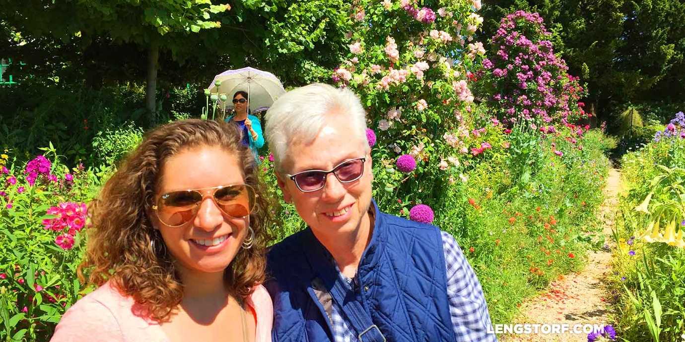 Marisa and Jil in Claude Monet’s Garden, Giverny, France.